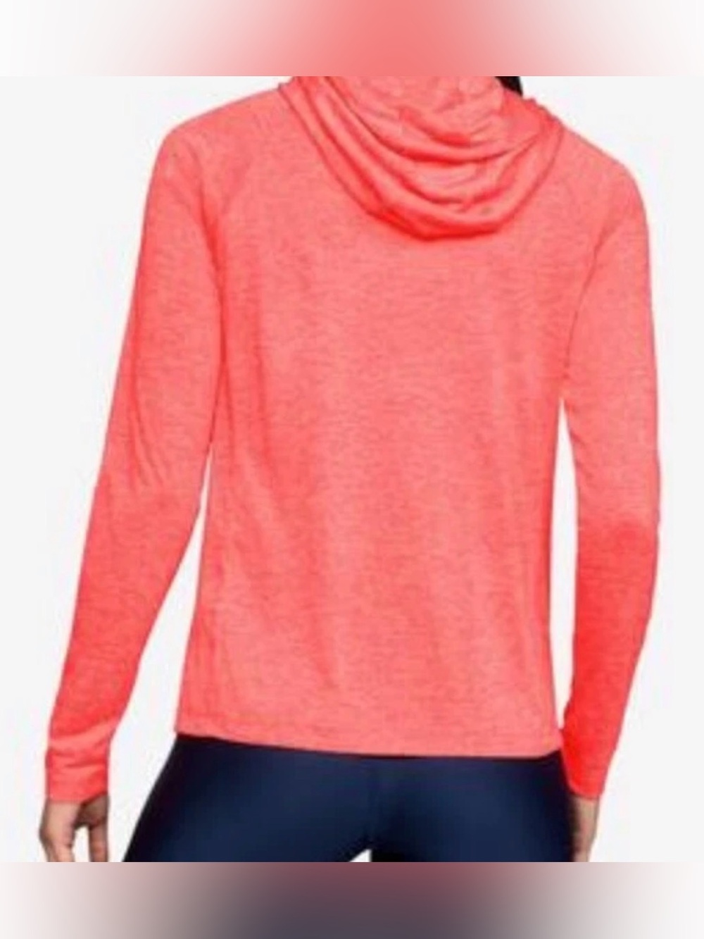 Under Armour HeatGear Tech Twist Hoodie 2.0 Women’s Orange Long Sleeve Pullover - Picture 3 of 11